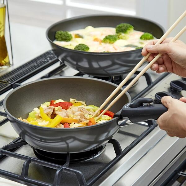 アイメディア IH対応 脱着ハンドル式フライパン 24cm深型 食洗器対応