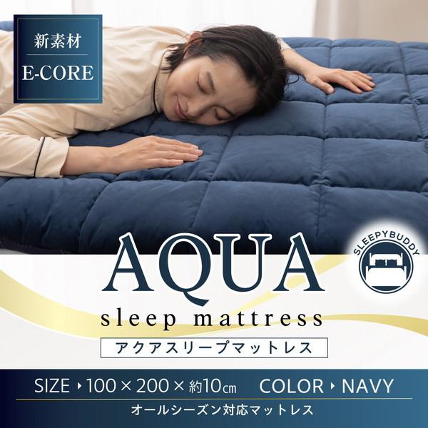 AQUA スリープマットレス 100x200x10cm アクアスリープマットレス E-CORE 100×200cm ネイビー ダイコウ