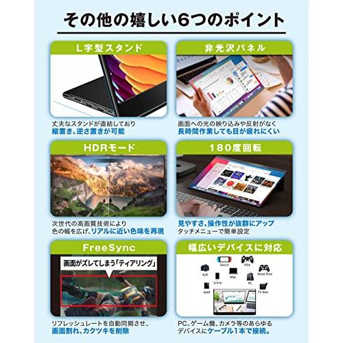 モバイルモニター EHOMEWEI タッチパネル モバイルディスプレイ 15.6インチ FHD 1920x1080 非光沢 IPS液晶パネル S 