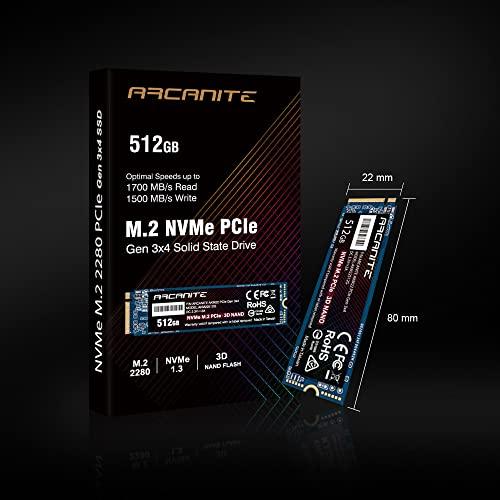 ARCANITE SSD 512GB PCIe Gen 3.0 ×4 NVMe 内蔵M.2 2280 :yh6823dc4832