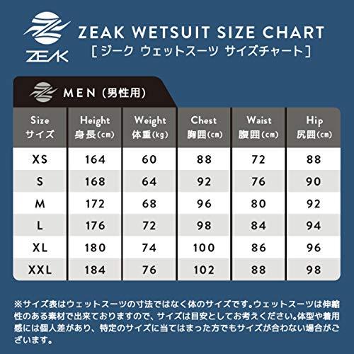 ZEAK(ジーク) ウェットスーツ メンズ フルスーツ (5×3mm) ウエットスーツ Mサイズ ジーク ブラック Medium