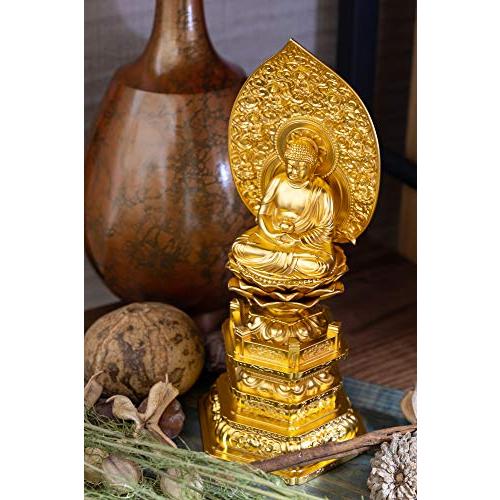仏像 釈迦如来座像 21.5cm(金メッキ/24金) 仏師：牧田秀雲 原型＿