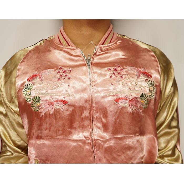 Japanesque ジャパネスク 金魚刺繍  リバーシブル 和柄 スカジャン メンズ レディース 3RSJ-049/送料無料 Japanesque ジャパネスク 金魚刺繍 リバーシブル 和柄 スカジャン