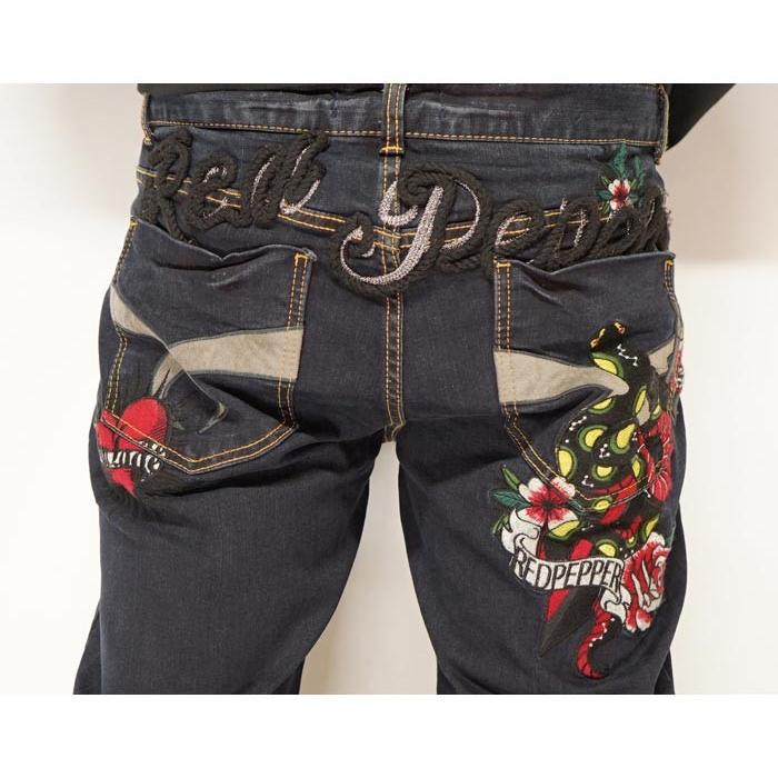 REDPEPPER ストレートレッグデニム27 RED PEPPER（レッドペッパー） メンズ スネークモチーフ ストレート