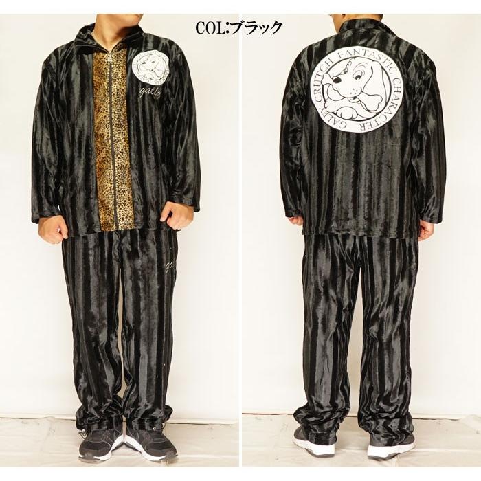 GALFY（ガルフィー） 豹柄切替 アップリケ刺繍 光沢 ベルボア 上下