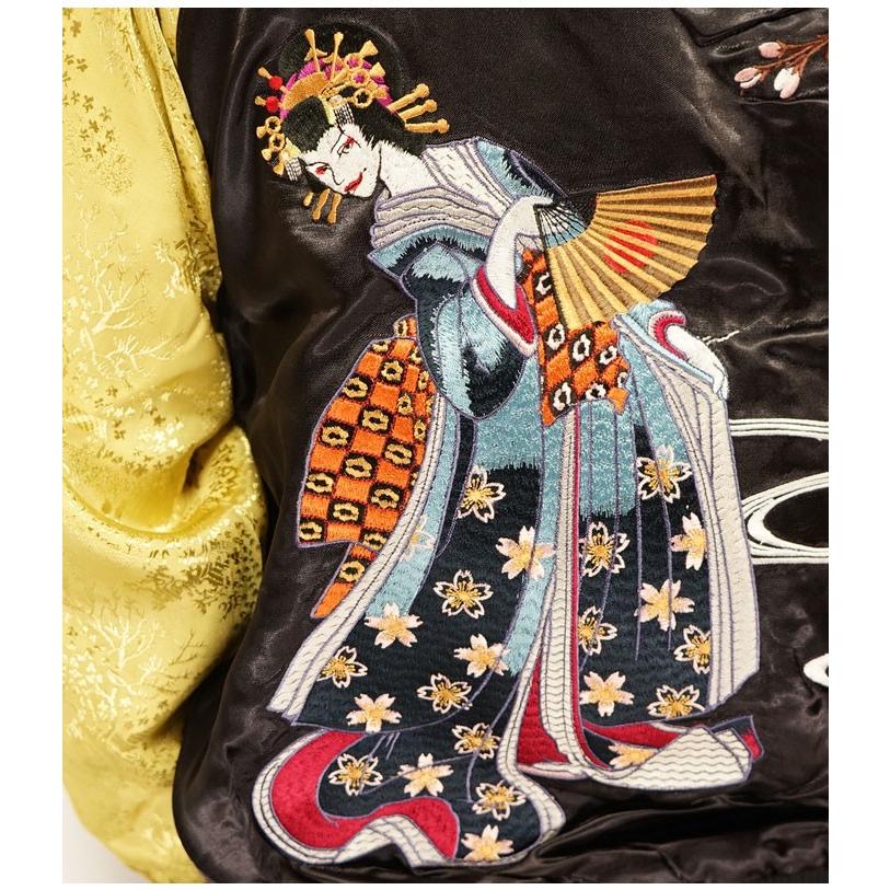 花旅楽団 ハナタビガクダン 和柄 スカジャン メンズ 総刺繍