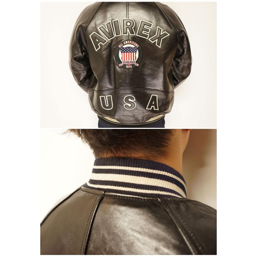 AVIREX（アヴィレックス） バーシティ 羊革 ラムレザー ジャケット