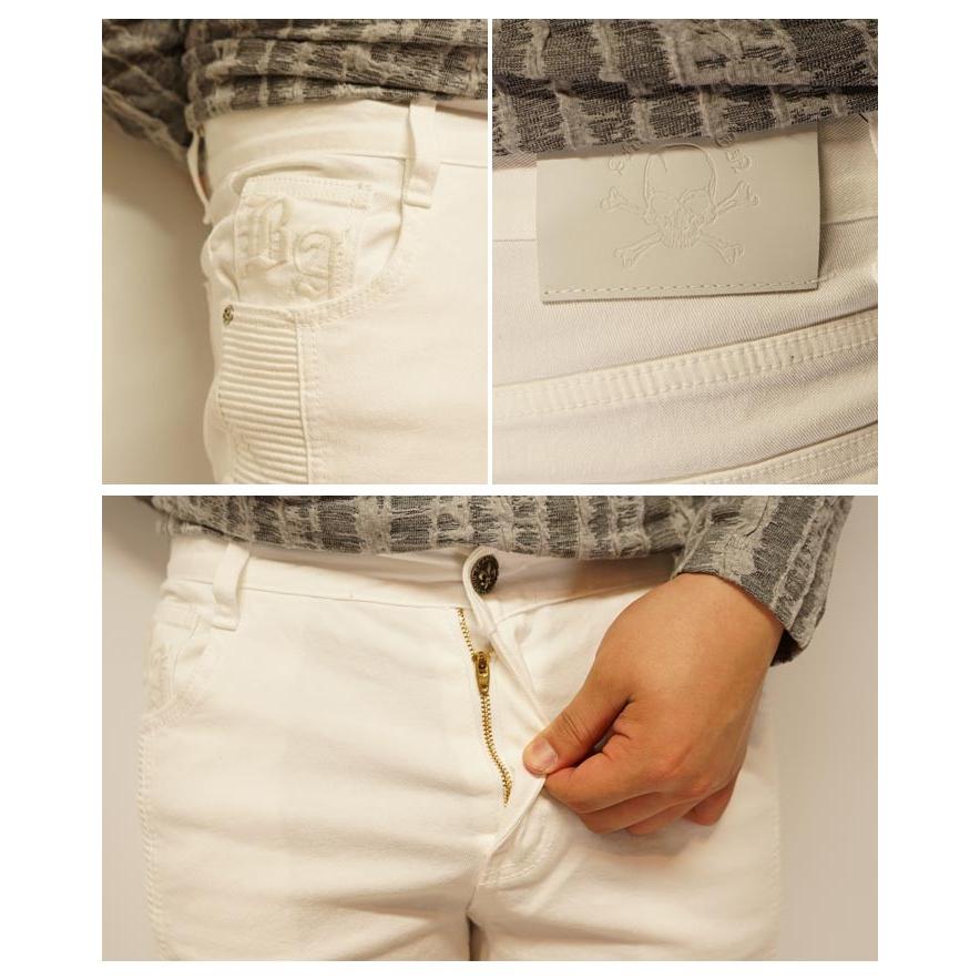 Be Ambition ビーアンビション ジーンズ デニム ホワイト スカル エンボス加工 D20102 送料無料 カジュアル期間限定定価16500円を20%OFFセール[SALE] Be Ambition ビー