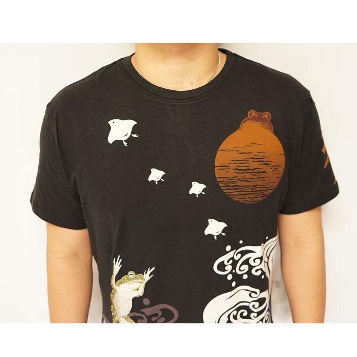 参丸一 サンマルイチ 和柄 Tシャツ 半袖 メンズ おぼろ月 蛙 カエル ST