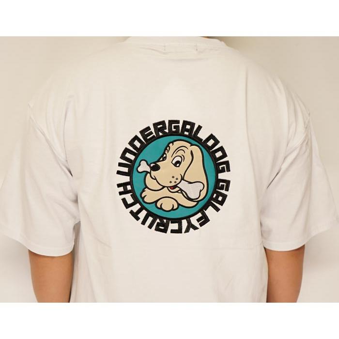 Gibous galfy ガルフィー 半袖Tシャツ スタッズダメージ 中型犬 GALFY（ガルフィー） Tシャツ 半袖 メンズ レディース 犬 刺繍 ルーズ