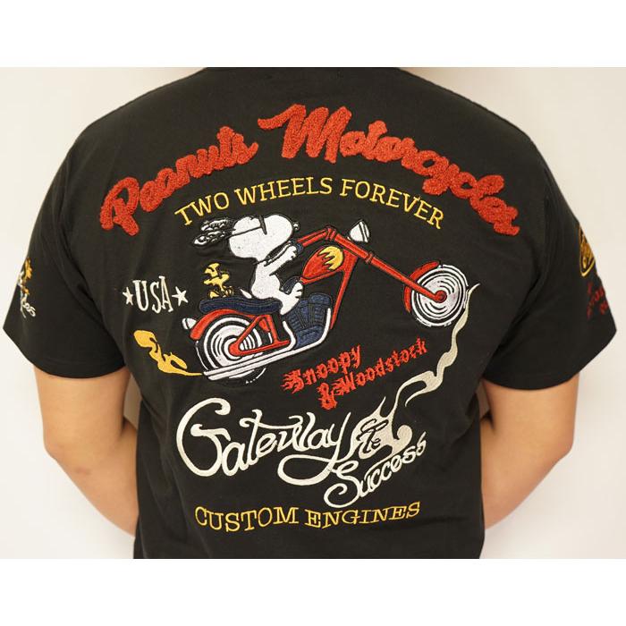 FLAGSTAFF スヌーピー コラボ Tシャツ 半袖 刺繍 メンズ アメリカン バイク 402012 :11010-402012:ジーンズ