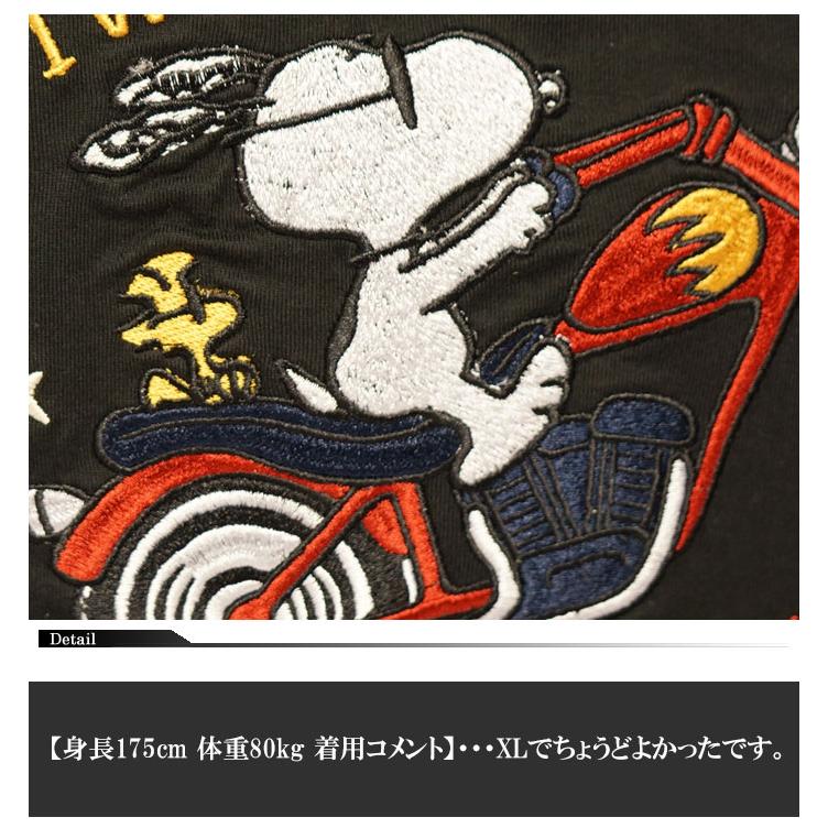FLAGSTAFF スヌーピー コラボ Tシャツ 半袖 刺繍 メンズ アメリカン バイク 402012｜mayakasai｜06