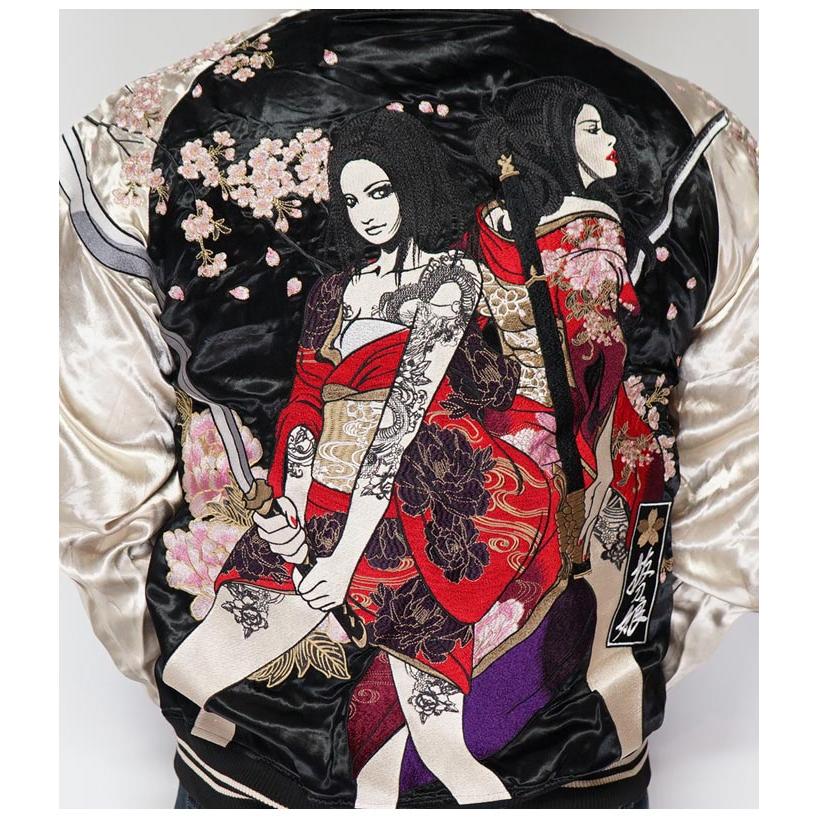 絡繰魂 抜刀娘 バットウムスメ 和柄 スカジャン メンズ