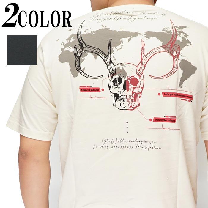 LIN Tシャツ 半袖 メンズ スカル 久遠 水牛 参丸一 和柄 AL-759001