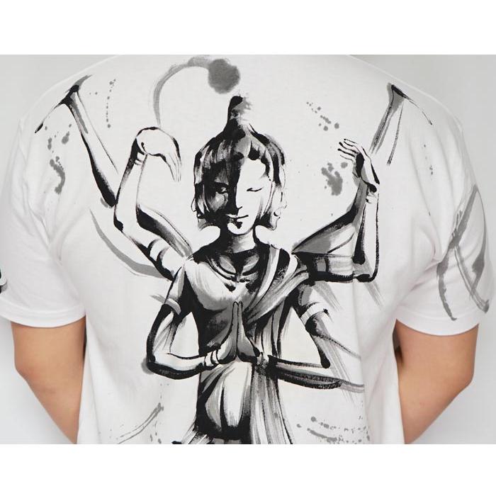 羽水 うすい 和柄 Tシャツ 手描き メンズ 阿修羅 半袖 21as 送料無料 羽水 うすい 和柄 Tシャツ 手描き メンズ 阿修羅 半袖 21as : ジーンズ
