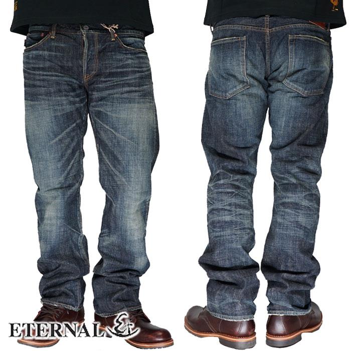 ETERNAL エターナル ジーンズ 5ポケット ローライズストレート レギュラー デニム ハンドウォッシュ加工 岡山 児島 日本製 52291 送料無料 ETERNAL エターナル ジーンズ 5ポケット ローライズストレート