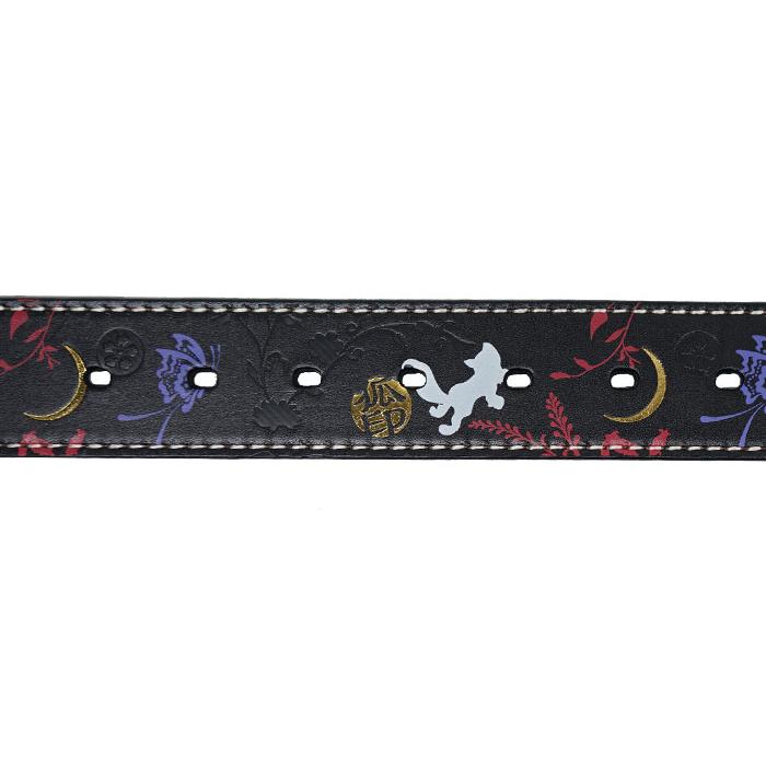 今昔 こんじゃく 和柄 ベルト レザー 牛革 BELT 狐 エンボスベルト 参