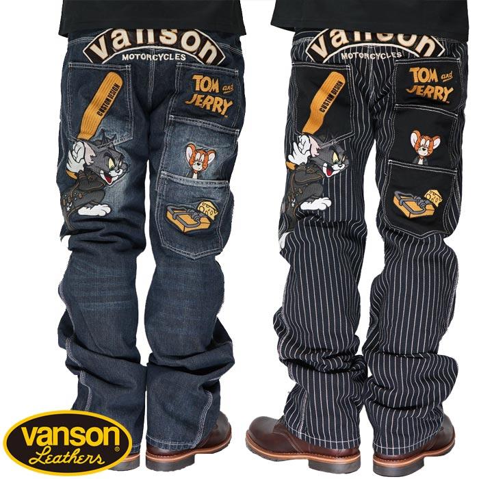 バンソン VANSON トムとジェリー コラボ メンズ 刺繍 TJV-2208 ジーンズ デニム 人気TOP 85%OFF