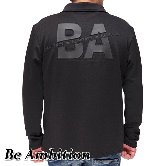 Be Ambition ビーアンビション ZIP ポロシャツ 長袖 メンズ ロゴ 