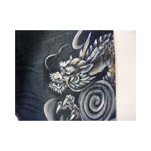 備中倉敷工房倉 【38インチ・40インチ】京友禅手書 和柄ジーンズ