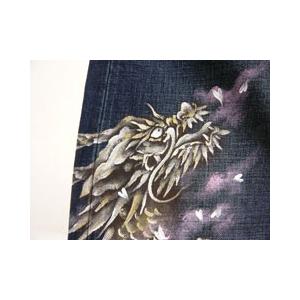 備中倉敷工房倉 【38インチ・40インチ】京友禅手書 和柄ジーンズ