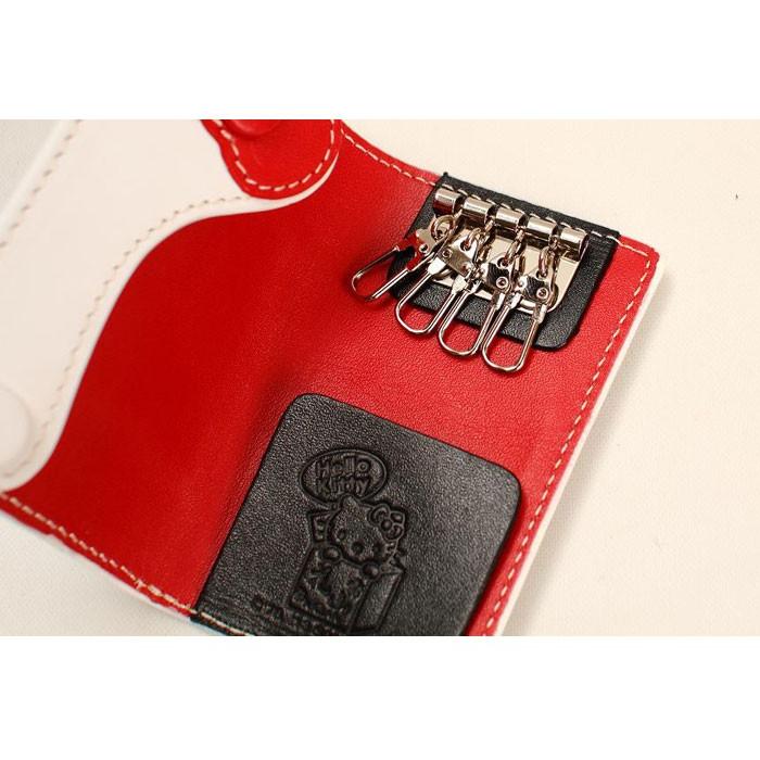 花山[かざん] キティちゃん 金襴 レザーキーケース/和柄/本革/HK-1K