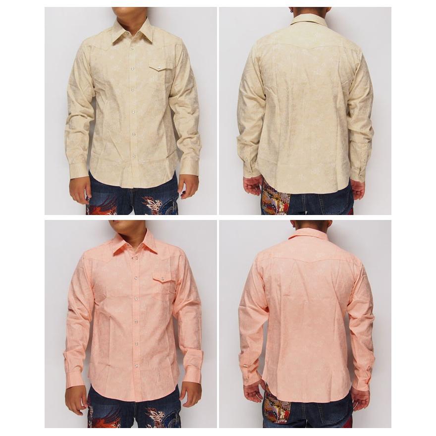 花旅楽団[ハナタビガクダン] 桜流水ジャガード 和柄長袖シャツ/SLS-501