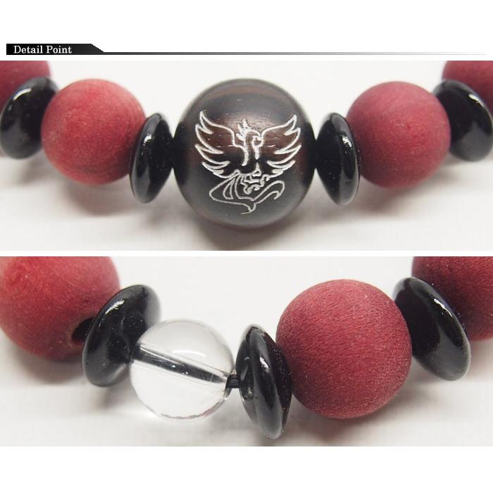 達磨[だるま] 朱雀 腕輪念珠 和柄ブレスレット/日本製/数珠/DAJ0003-28