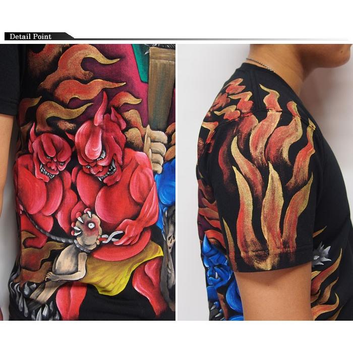 羽水[うすい] 閻魔大王 手描き 和柄Tシャツ/半袖/enma/送料無料