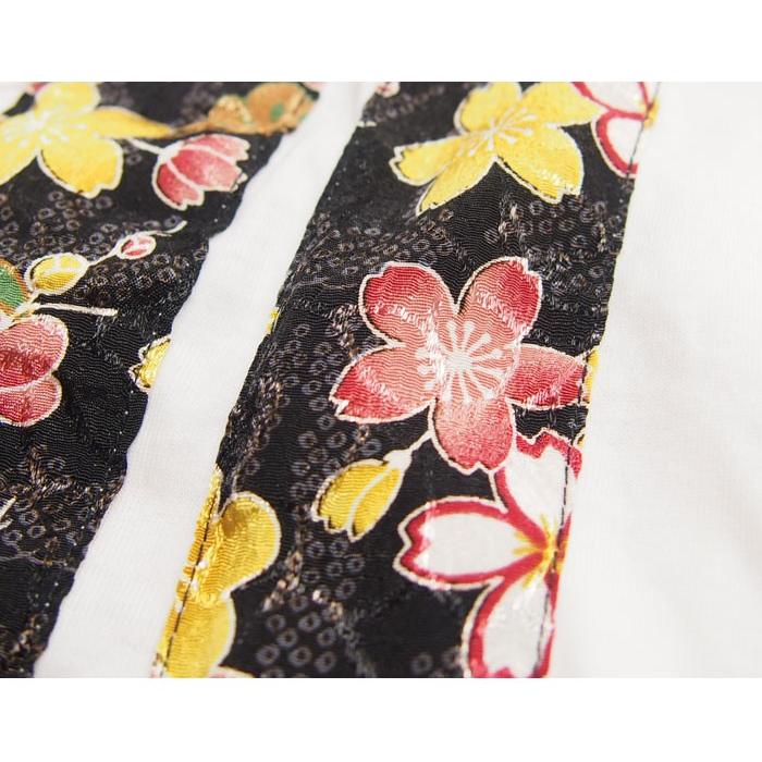 ジャパネスク レディース 鶴と桜流水 刺繍 和柄チュニックドレス