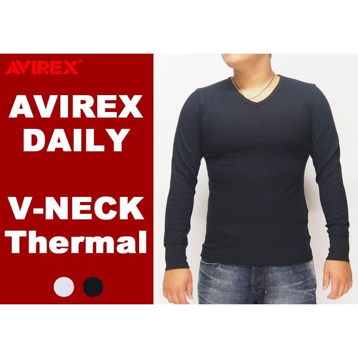 AVIREX（アヴィレックス） デイリー サーマル 無地 長袖 Vネック