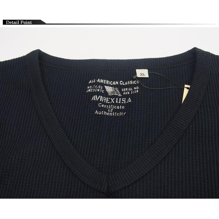 AVIREX（アヴィレックス） デイリー サーマル 無地 長袖 Vネック