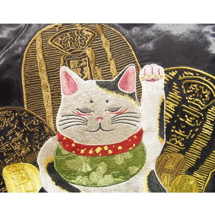 花旅楽団[ハナタビガクダン] 招き猫 リバーシブル 和柄スカジャン/SSJ