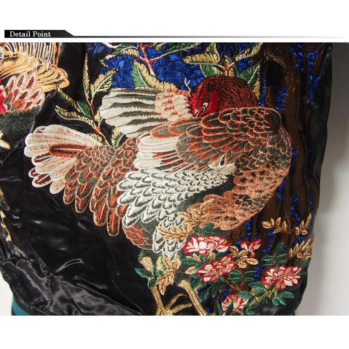 花旅楽団[ハナタビガクダン] 鶏と紫陽花 刺繍 リバーシブル 和柄