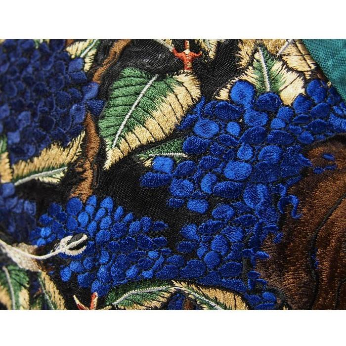 花旅楽団[ハナタビガクダン] 鶏と紫陽花 刺繍 リバーシブル 和柄