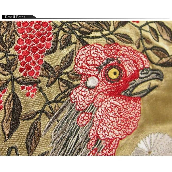 花旅楽団[ハナタビガクダン] 伊藤若冲 南天雄鶏図 刺繍 リバーシブル 和柄スカジャン/メンズ/SSJ-031/送料無料の画像