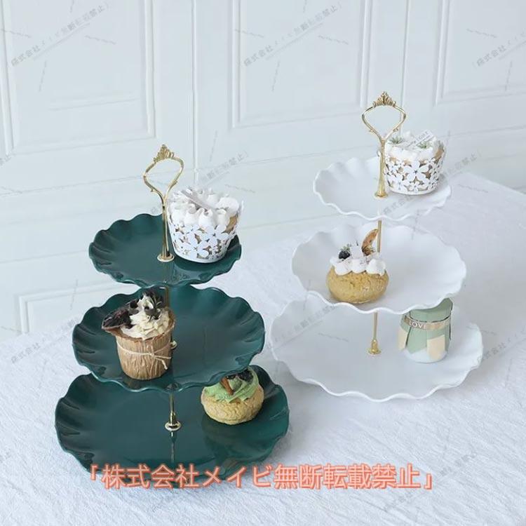 メイビケーキ皿 アフタヌーンティー 食器 2段 アフタヌーン