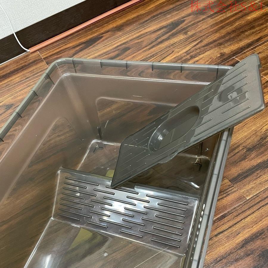 亀飼育ケース (中) タートルタブ 排水口付き タートルタンク 蓋