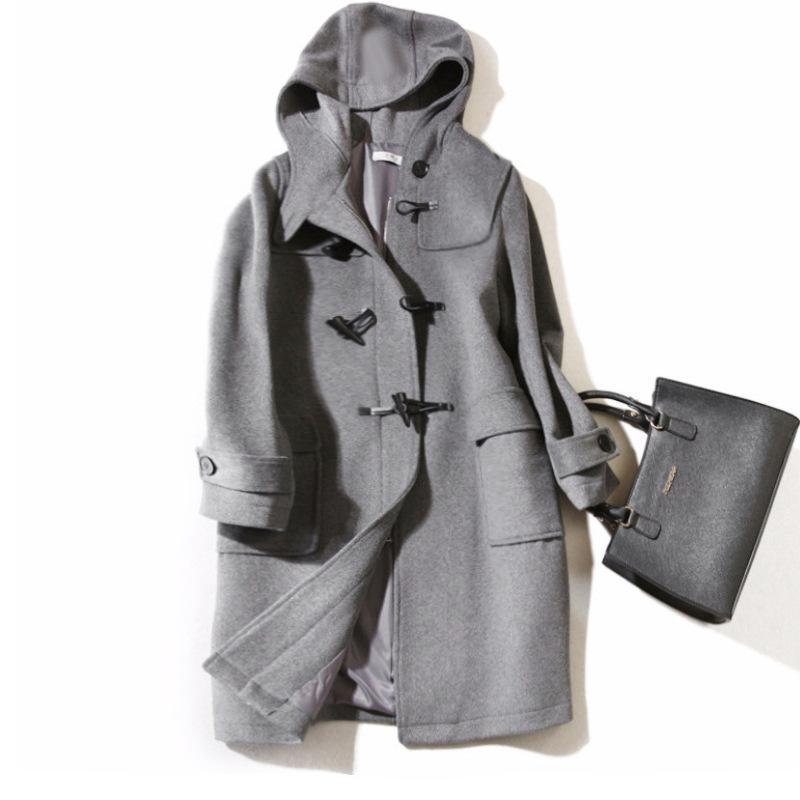 Mfil/ダッフルコート/38/ウール/BLU/無地/153-10085