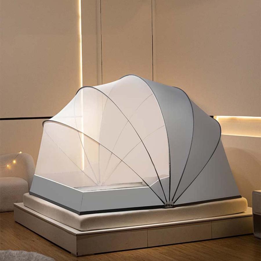 蚊帳 折りたたみ式 モスキートネット 底なし 通気性 収納便利 全方位