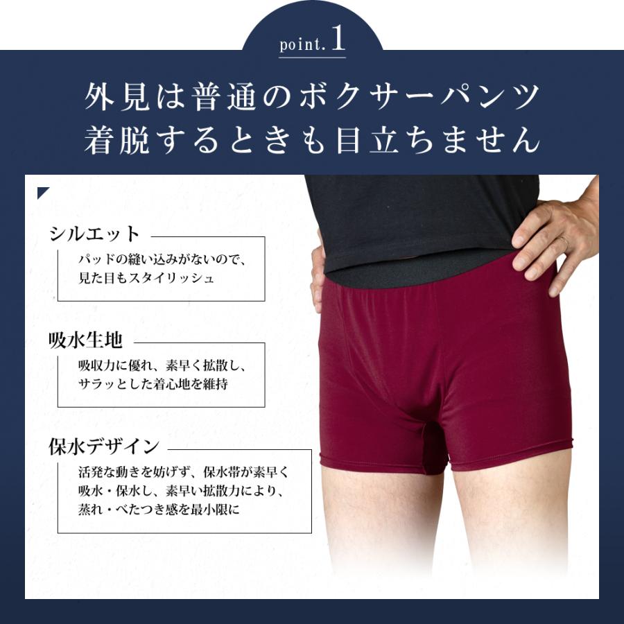 失禁パンツ 尿漏れパンツ 男性用 メンズ ボクサーパンツ 追っかけ漏れ 尿ジミ防止 日本製 吸水パンツ はれパン 10cc 5Lサイズ メール便送料無料 |  | 04