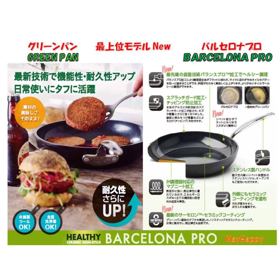 New 20cm ガラス蓋付 バルセロナプロ キャセロール グリーンパン