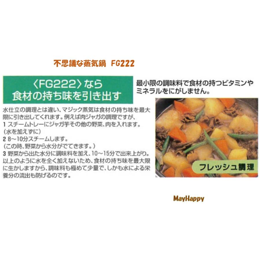 不思議な蒸気鍋 FG222（ガス、IH、スーパーラジエントヒーター対応