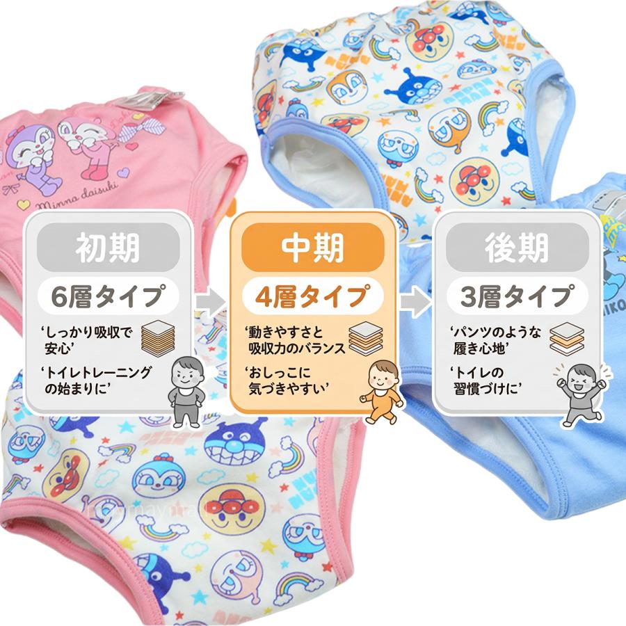 アンパンマン トレーニングパンツ 4層 2枚組 トイトレ 男の子 女の子