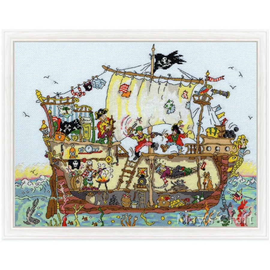 クロスステッチ 刺繍キット 海賊船 Bothy Threads 日本語解説付き Thru 039 Pirate Ship 安い 激安 プチプラ 高品質 Cut