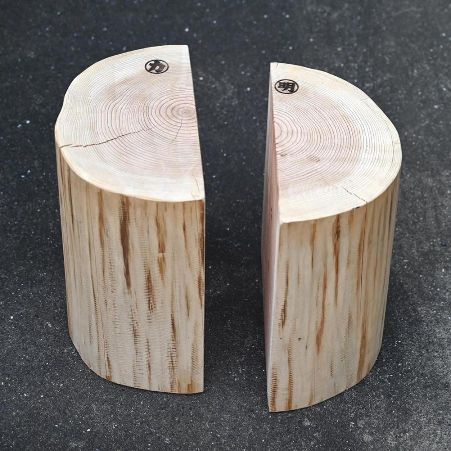 杉丸太（サンダー仕上げ） ハーフカット ディスプレイ 約30cm（高さ