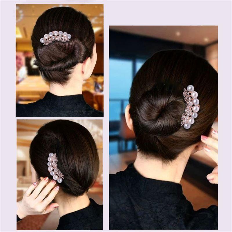 髪飾り 和装 留袖 結婚式 50代 40代 着物 かんざし パール グレー