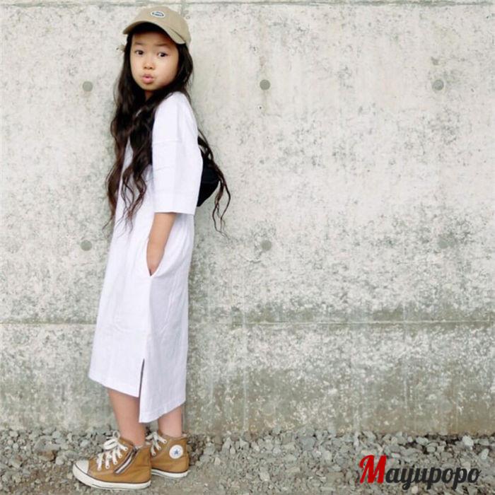 親子ペアルック 親子コーデ 親子ペア 親子 ワンピース子供 白 女の子 Tシャツワンピース 子供から大人まで カジュアル系 ロングtシャツ リゾート 無地 21omqz71 マユポポ 通販 Yahoo ショッピング