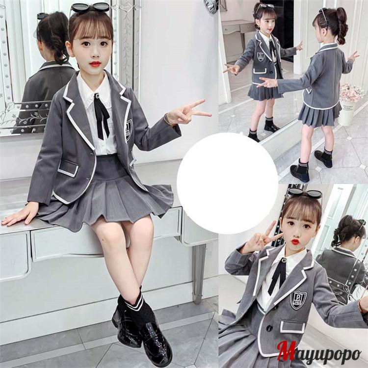 子供スーツ 美しい 女の子 スーツ フォーマルスーツ キッズスーツ 子供服 ジャケット スカート 小学生 ファッション 制服 スーツセット 春秋 3点セット 幼稚園