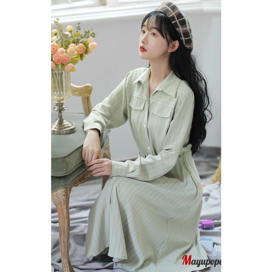 レトロワンピース 女子ワンピ レディース ワンピース 秋冬 ロング丈ワンピース 可愛い 日系女子中高生 クラシカル 長袖 カワイイ 通勤 通学 ファッション 着痩せ Fugu905 マユポポ 通販 Yahoo ショッピング